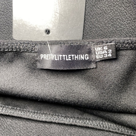 PRETTY little thing Black cuff Detail side‎ split midi dress size 2 - Picture 3 of 5